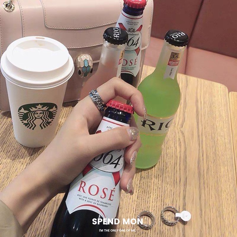 Tik Tok Nhẫn Mở Nắp Chai Bằng Thép Titan Không Phai Màu Đỏ