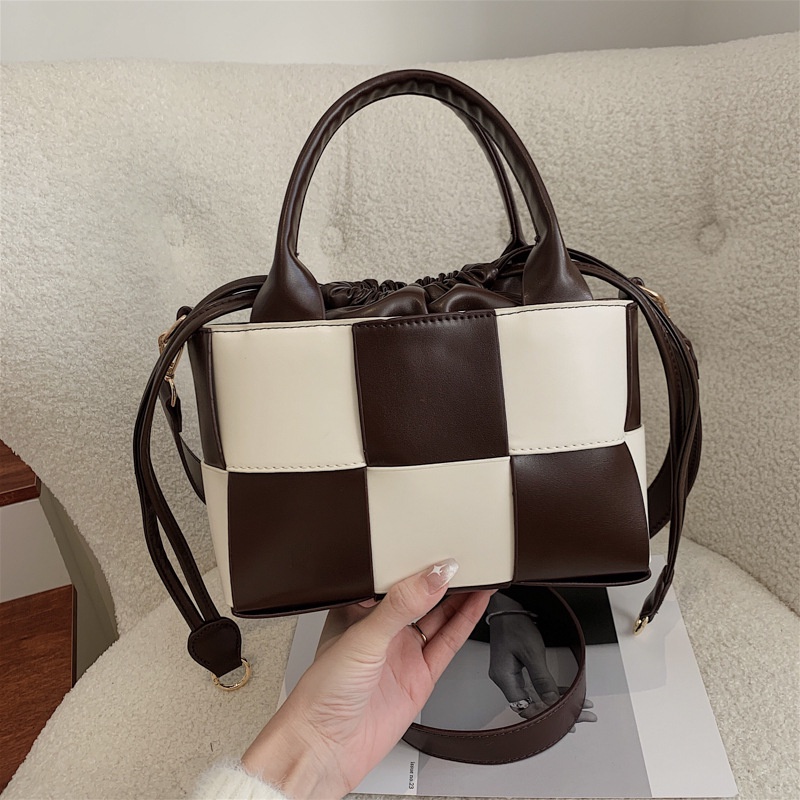 Túi Đeo Vai Sức Chứa Lớn Họa Tiết Kẻ Ô Thanh Lịch Dành Cho Nữ