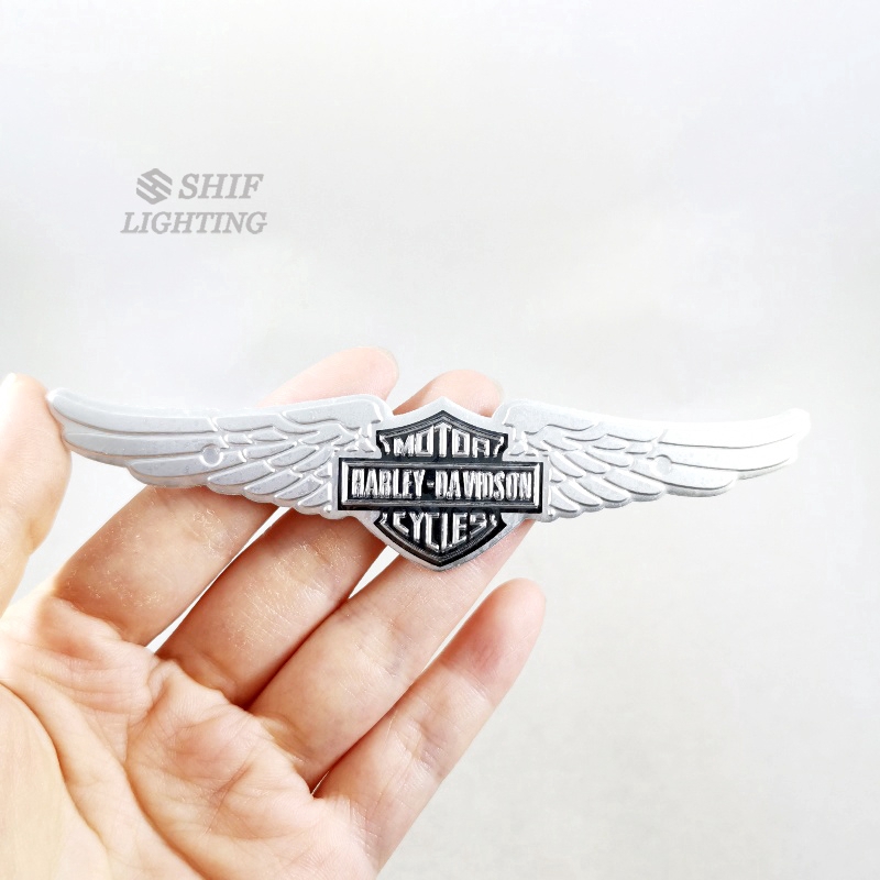 1 x Aluminum Harley Davidson Motorcycles Motorbike Motor Decorative Emblem Badge Sticker Decal Eagle Wings