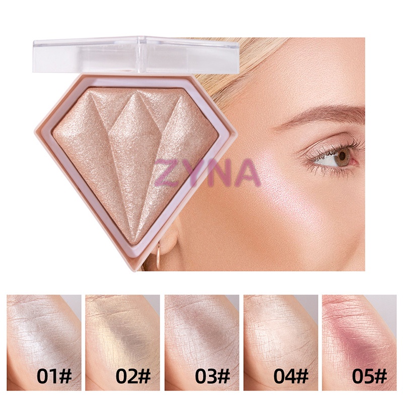 (Hàng Mới Về) Phấn Bắt Sáng Chống Thấm Nước Lâu Trôi Màu Sắc Sáng Bóng