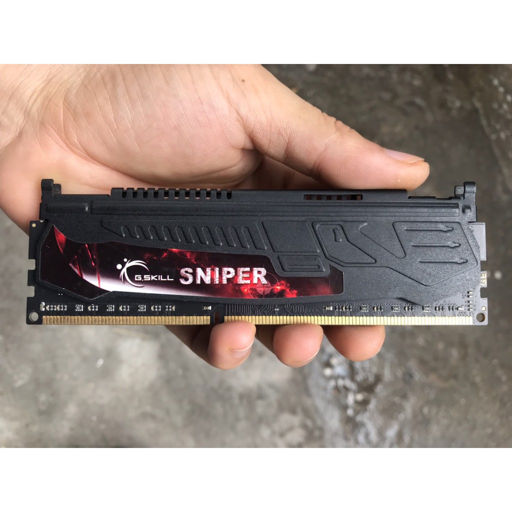 ram cho máy tính bàn ddr3 Gskill Sniper 4GB 2400 bus 19200 pc3 tản nhiệt đen decktop PC memory g.skill