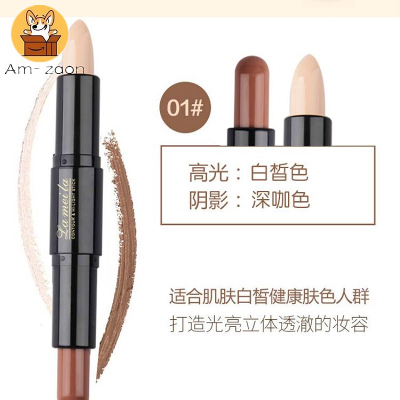 Thỏi Kem Che Khuyết Điểm 2 Đầu 3D Bắt Sáng Lâu Trôi Làm Trắng Da Chống Thấm Nước