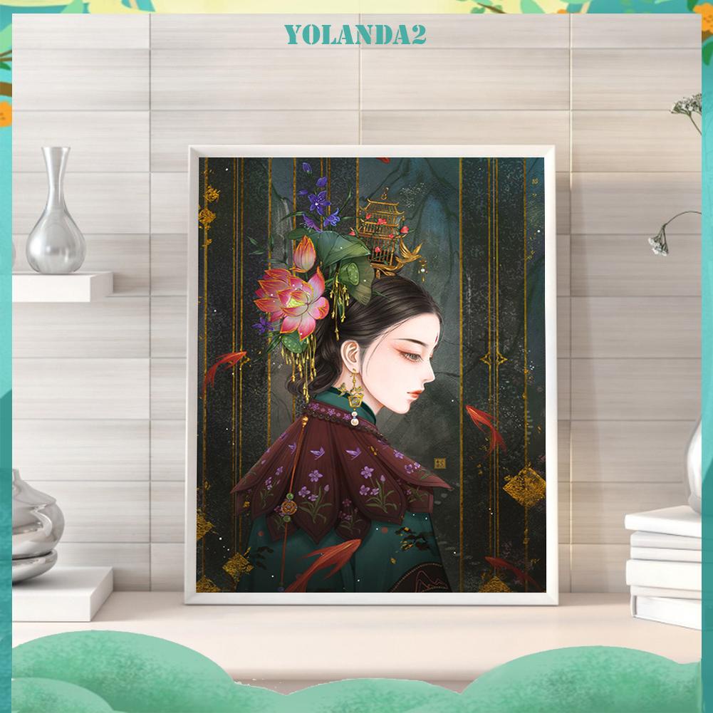 Tranh Thêu Chữ Thập DIY 11CT Hình Cô Gái Xinh Đẹp