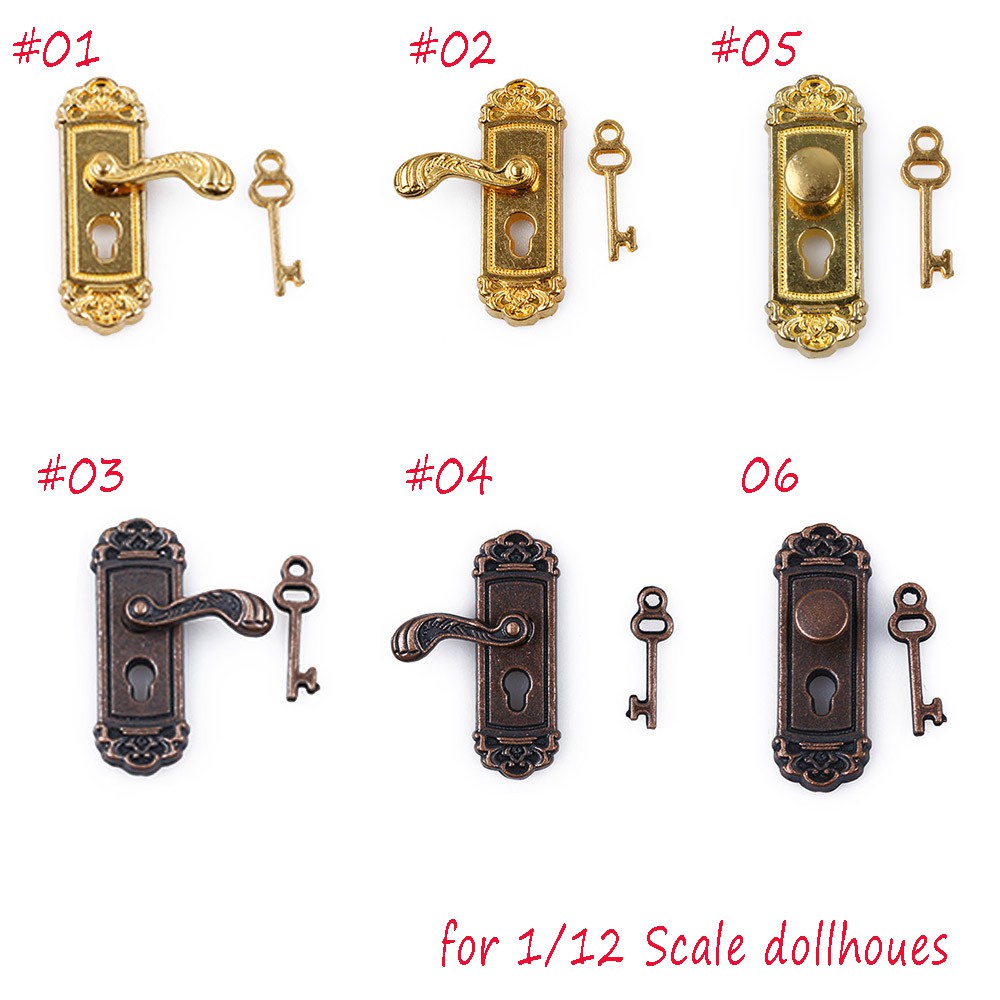 1 Ổ Khóa Cửa Mini 1/12 Thời Trang Cổ Điển Cho Nhà Búp Bê