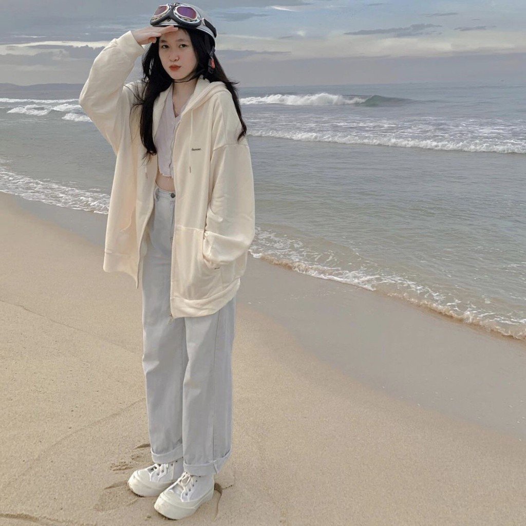 Áo Khoác Nỉ Lót Bông Dây Kéo thêu chữ CHOOSE form rộng ullzang Unisex shopmap