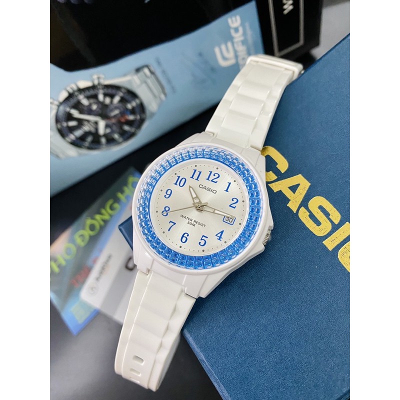 Đồng hồ nữ dây nhựa Casio chính hãng Anh Khuê LX-500H-2BVDF