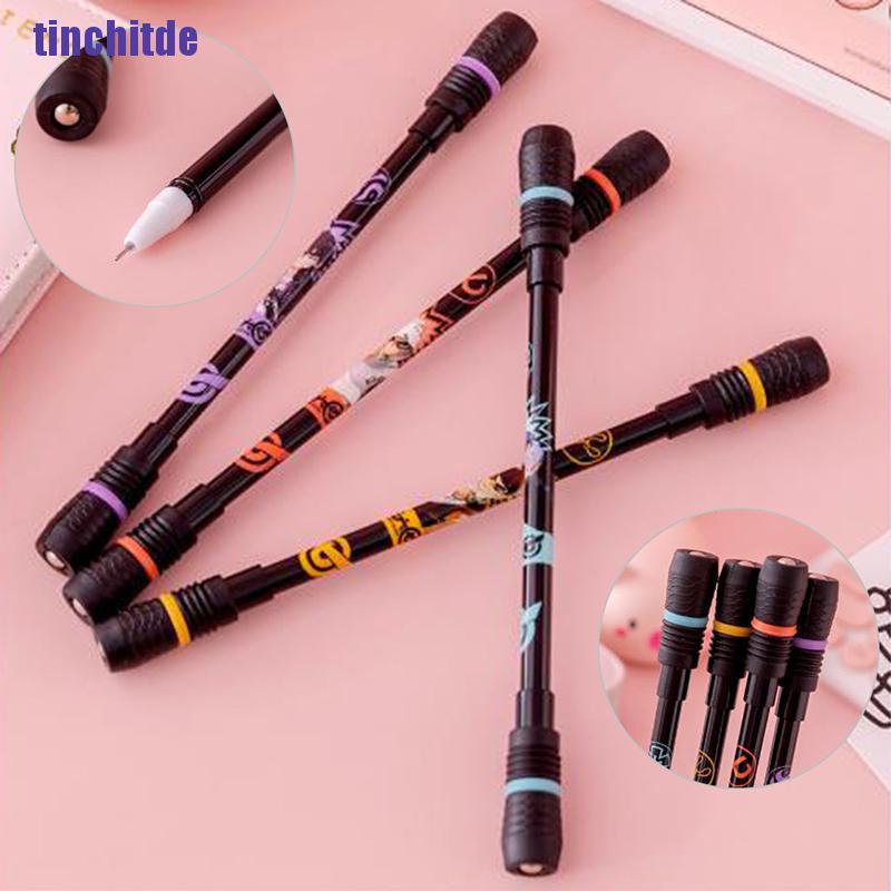 [Tinchitde] Non Slip Coated Spinning Pen Rolling Pen Ball Point Improve Learning Supplies [Tin]