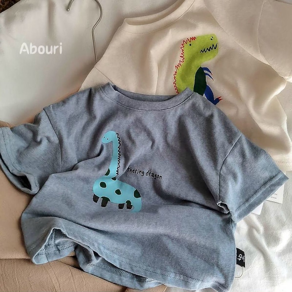 Giải Phóng Mặt Bằng|Áo Thun Cotton Mỏng Dáng Dài Tay Lỡ In Hình Khủng Long Phong Cách Hàn Quốc Cho Bé Trai