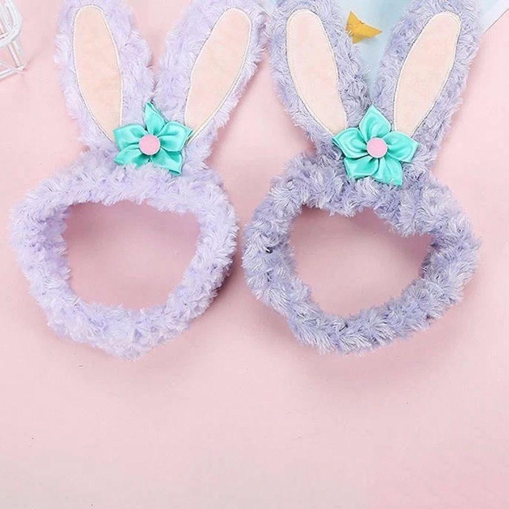 Băng Đô Tai Thỏ WMES15H Họa Tiết Hoa Hoạt Hình Tiện Lợi Dành Cho Nữ