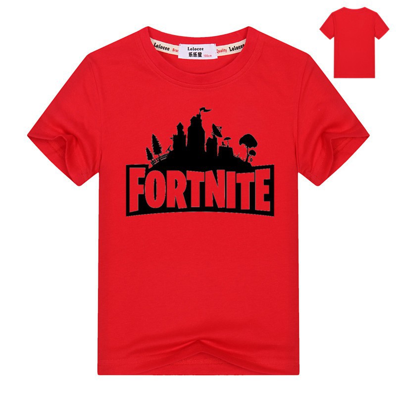 Thanh niên Áo phông Fortnite Battle Royale Skyline Logo Trò chơi trẻ em nam Mùa hè ngọn