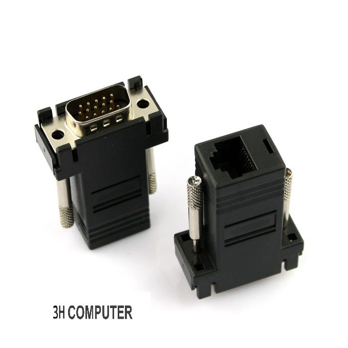 Đầu chuyển đổi VGA sang cáp mạng RJ45 CAT5 CAT6-30M (1 cái)