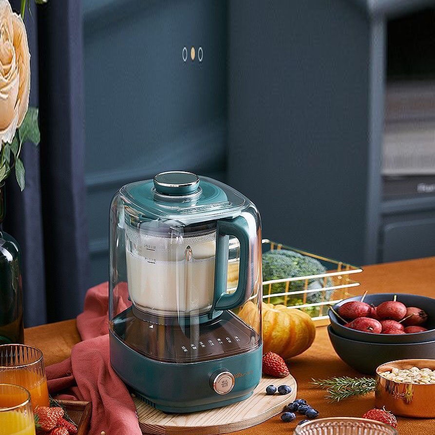 Máy xay nấu làm sữa hạt cách âm chống ồn BEAR PBJ-B06W1 màu xanh/trắng bảo hành chính hãng 12 tháng