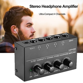 Thiết bị khuếch đại âm thanh mini ha400 4 kênh kèm đầu chuyển đổi nguồn 10mhz cho tai nghe âm thanh