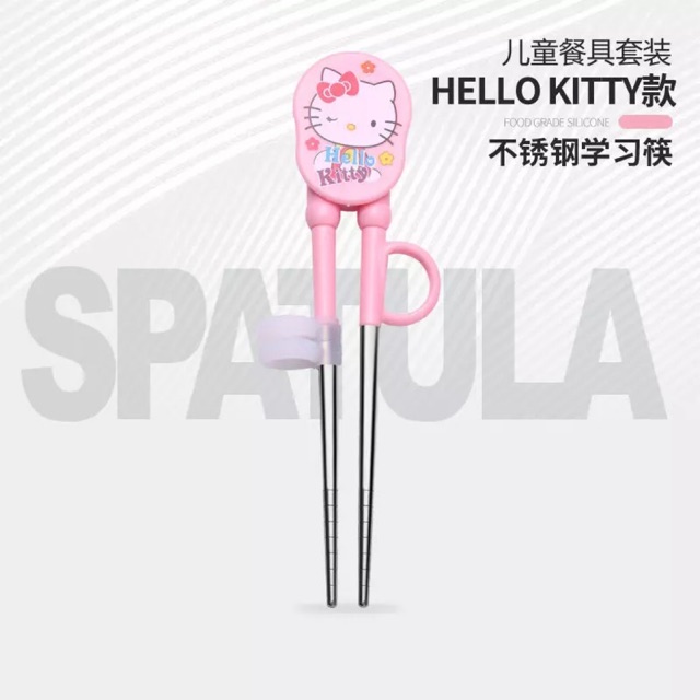 Đũa inox tập gắp tập ăn Hello Kitty, Doremon
