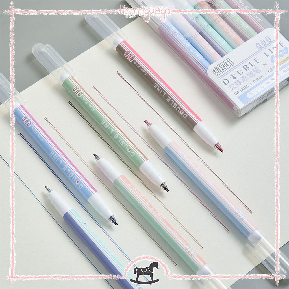 [Mã SKAMLTSM9 giảm 10% đơn 99K] Bút 2 Lines Pen Trang Trí Sổ, Thiết Lập Các Tiêu Đề, Highlight - Tiệm Ngựa Gỗ