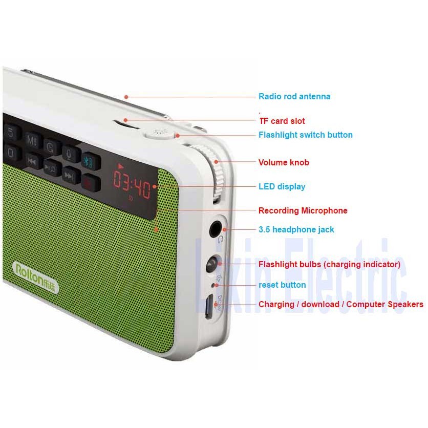 ĐÀI FM BLUETOOTH NGHE NHẠC CHẤT  ROLTON E500