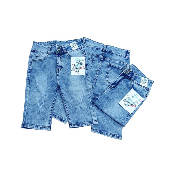 Quần jean lửng gối nữ mẫu cào rách nhẹ vải co giãn từ 50-60kg