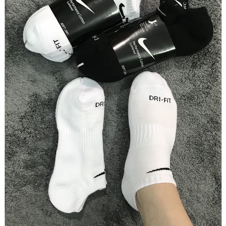 Tất vớ nam nữ thể thao Nike Drifit cổ ngắn xuất dư xịn êm chân thấm hút mồ hôi phù hợp đá banh, tập gym, chạy bộ