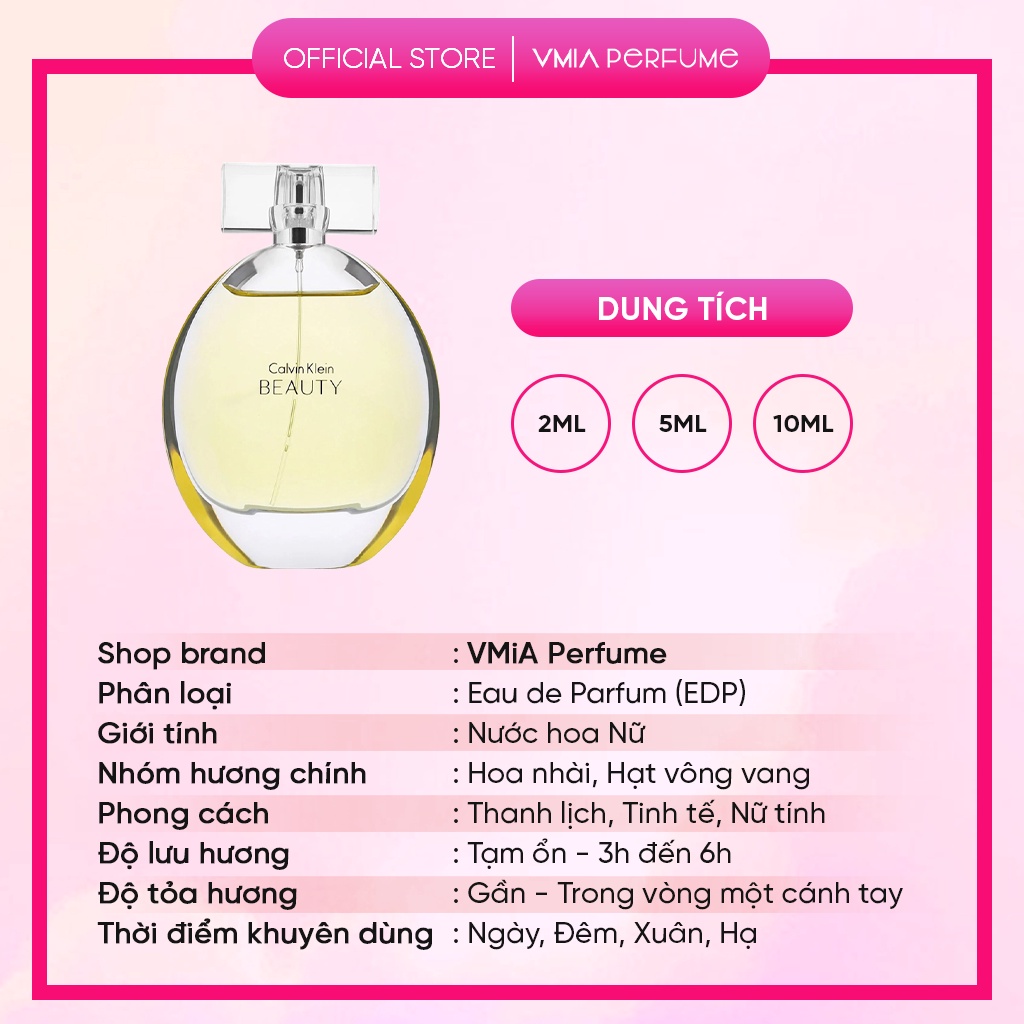 Nước hoa Nữ Calvin Klein Beauty Eau de Parfum mẫu thử 2ml 5ml 10ml