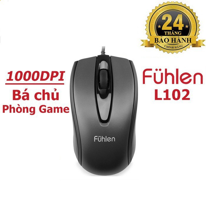 Chuột dây gaming Fuhlen L102 1000 DPI Optical USB (Đen)