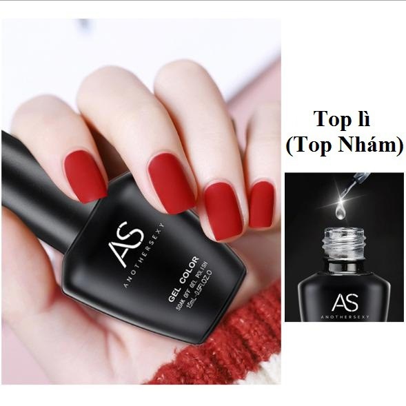 Sơn base top sơn gel AS sơn móng tay bóng top cường lực cứng móng top lỳ top ẩn gel top loang VUA SƠN AS 15ml