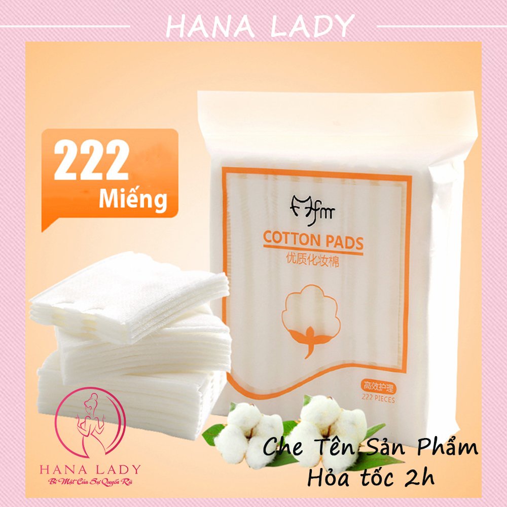 Bông tẩy trang 3 lớp FM Cotton Pads 222, túi khăn trang điểm làm sạch Lameila