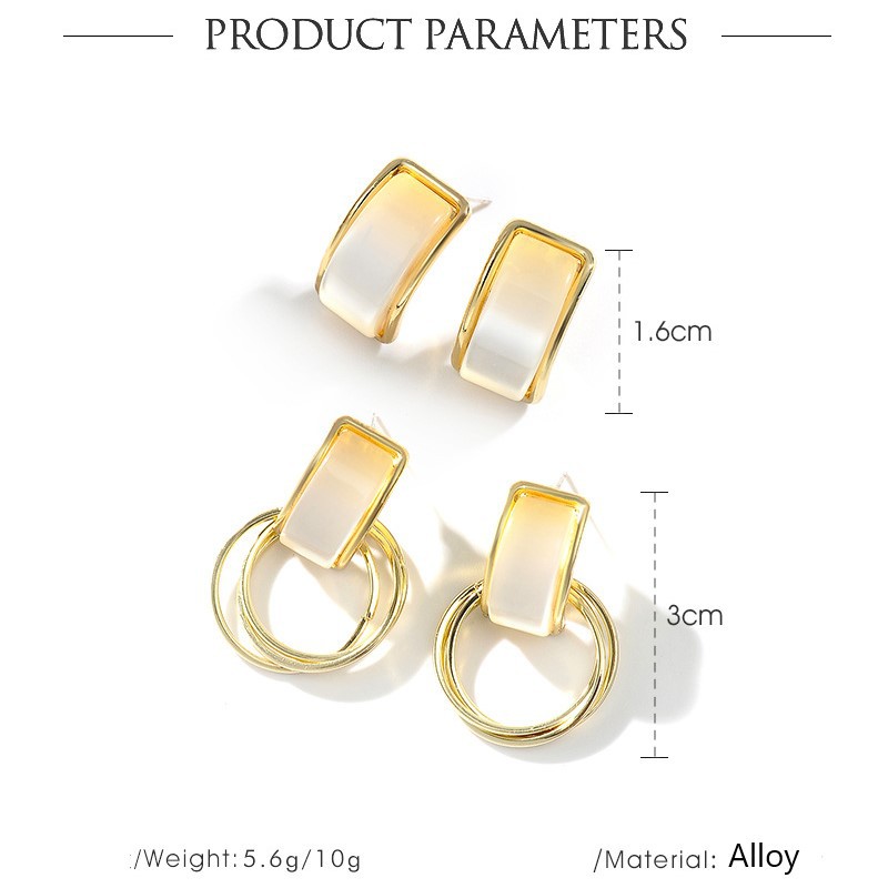 Khuyên tai bạc 925 đính đá opal phong cách họa tiết đơn giản