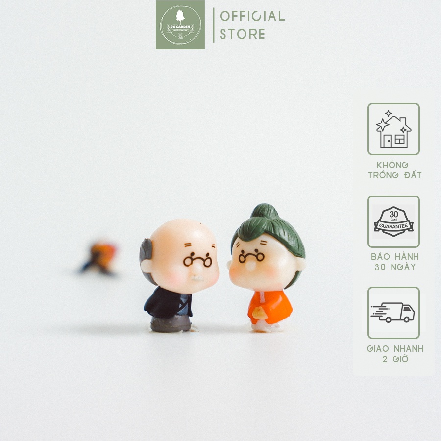 Couple Ông Bà Mini - Phụ Kiện Trang Trí Tiểu Cảnh Terrarium Xinh Xắn - 9X Garden