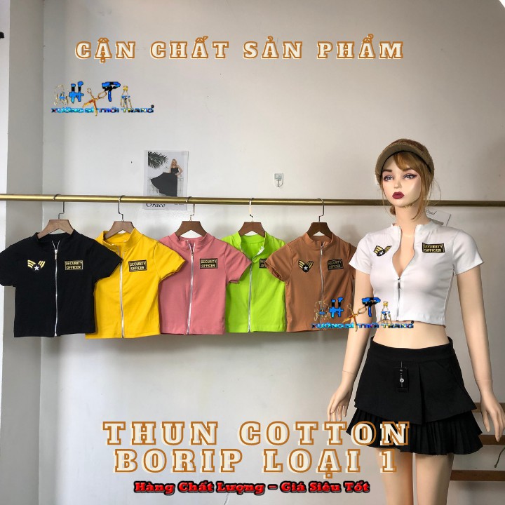 Áo kiểu croptop nữ đẹp ôm body dây kéo cổ trụ cực dễ thương mẫu mới thời trang 2021 phong cách hàn