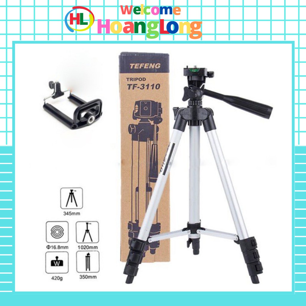 Giá đỡ 3 chân máy chụp ảnh Tripod TF-3110 + Miếng kẹp điện thoại