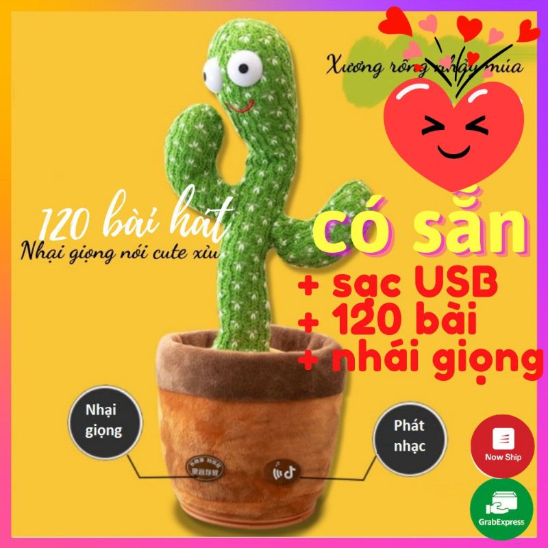 Xương rồng nhảy múa sạc usb, nhại theo giọng nói, 120 bài hát