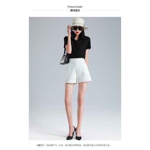 Quần Short Thun Nữ Mặc Nhà Lưng Cao LyLy Quần Đùi Nữ Ống Rộng Ngắn Đẹp, Sooc Cộc Màu Trắng Đen Hàn Quốc QD004 | BigBuy360 - bigbuy360.vn