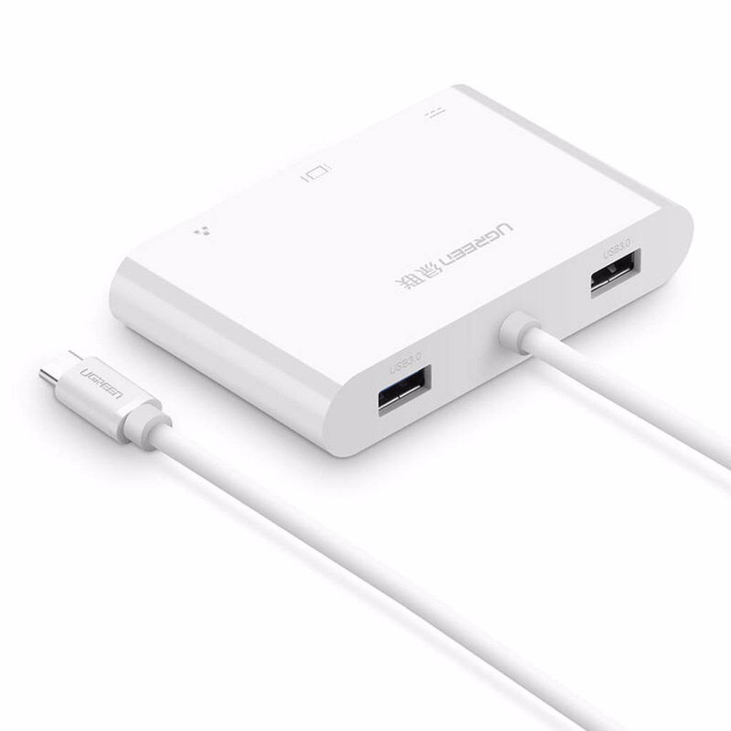 Cáp chuyển đổi USB Type C sang VGA + Hub USB 3.0 và USB2.0 UGREEN US182 30439