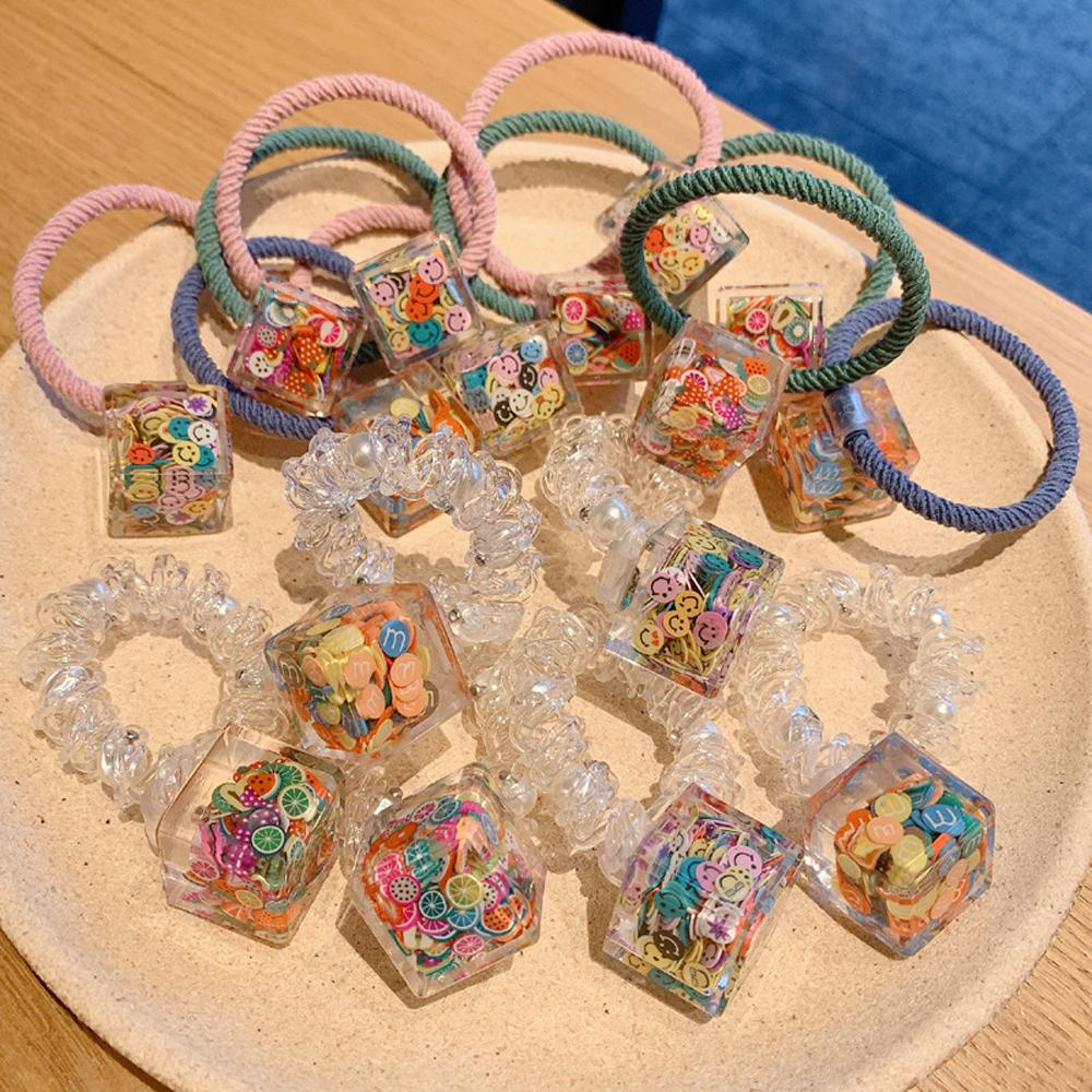 MXGOODS Dây Cột Tóc Cao Su Mặt Vuông In Họa Tiết Trái Cây Thời Trang Cho Nữ Giá