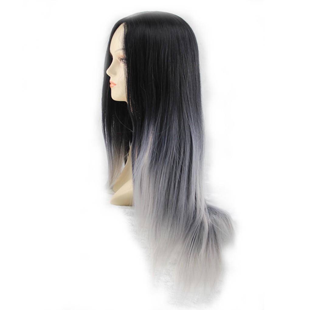[Hàng mới về] Bộ tóc giả dài thẳng 2 mái màu Gradient thời trang cho nữ