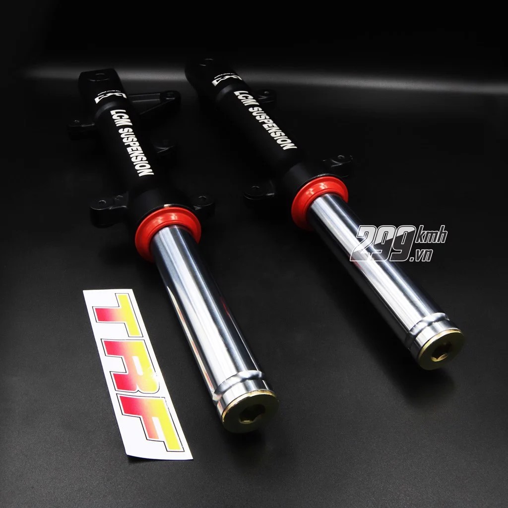 Bộ phuộc trước LCM Racing thay thế như zin dành cho xe Honda Winner V1 - Ti trắng