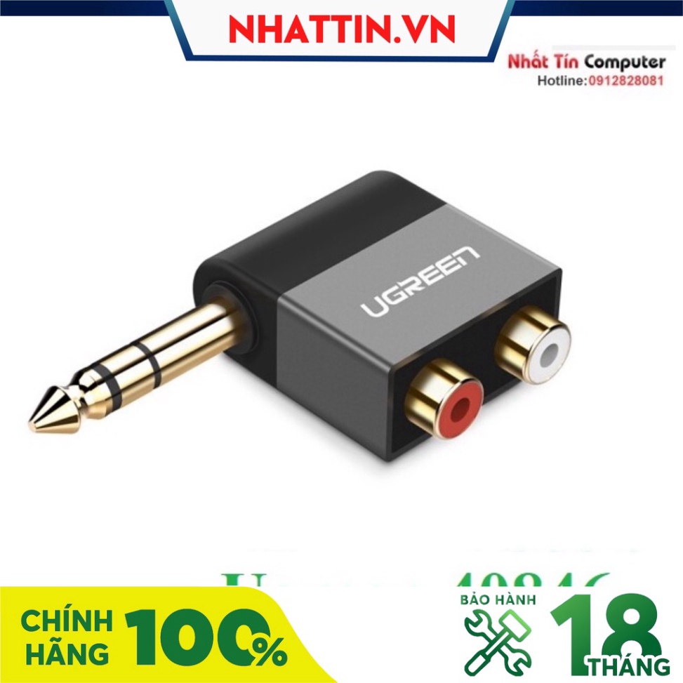 Đầu chuyển đổi 6.5mm to RCA  chính hãng Ugreen 40846 cao cấp - Phân Phối Chính Hãng