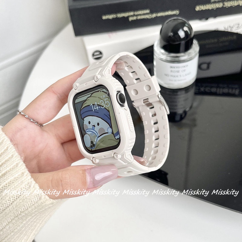 Dây Đeo Đồng Hồ Bằng Silicone Mềm 2 Trong 1 Cho Apple Watch Sries 8 7 6 5 4 3 2 1 40mm 44mm 45mm 41mm