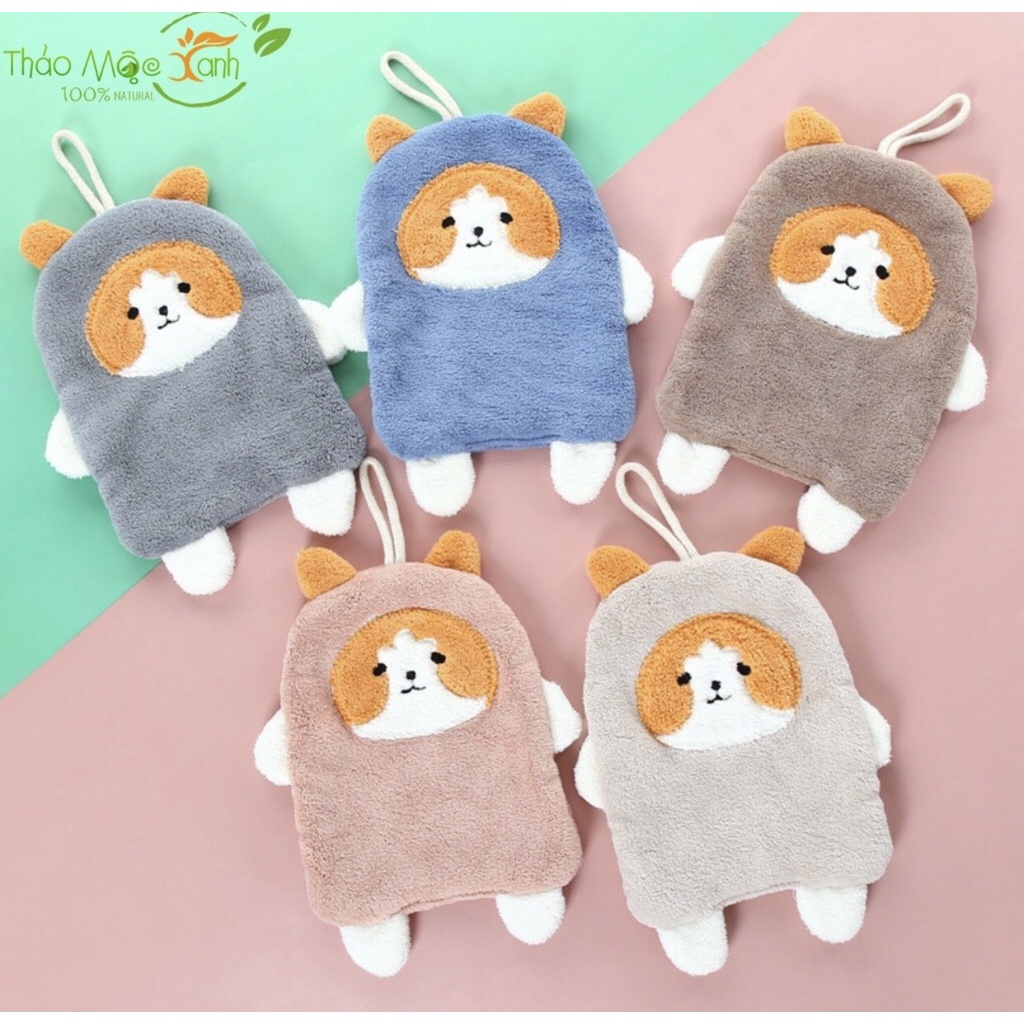 Khăn lau tay siêu thấm hút - Khăn lau bếp đa năng siêu mềm mại,dễ thương có móc treo tiện lợi