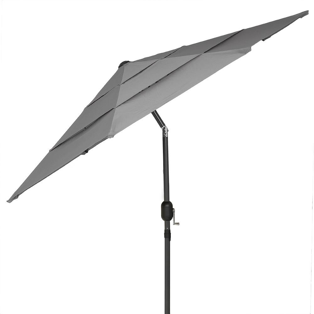 HomeBase SPRING Dù che polyester khung nhôm hình tròn cho nhà biệt thự bằng nhôm W250xH235xD250 màu xám