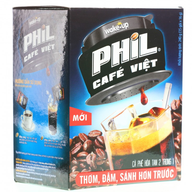 Cà phê Phil Cafe Việt Vinacafe uống liền 255g (15gói x 17g)