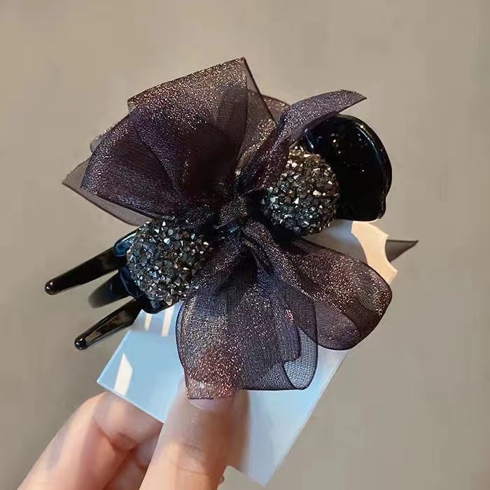 iF YOU Kẹp tóc   kiểu nơ đính đá nhiều màu sắc phong cách cổ điển dành cho nữ