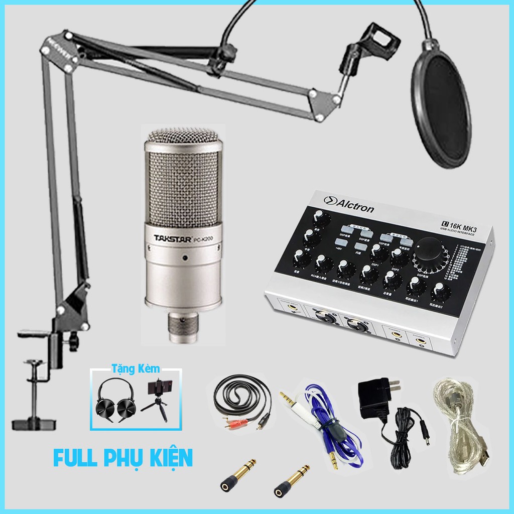 【Chính hãng】COMBO livestream Alctron U16K MK3 Micro thu âm Takstar PC-K200 - BẢO HÀNH 1 đổi 1 trong 12 tháng