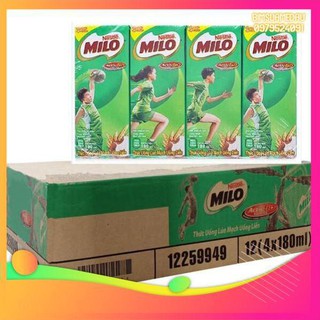 [Bimsuamedau]- Thùng 12 lốc thức uống lúa mạch Milo 180ml date mới