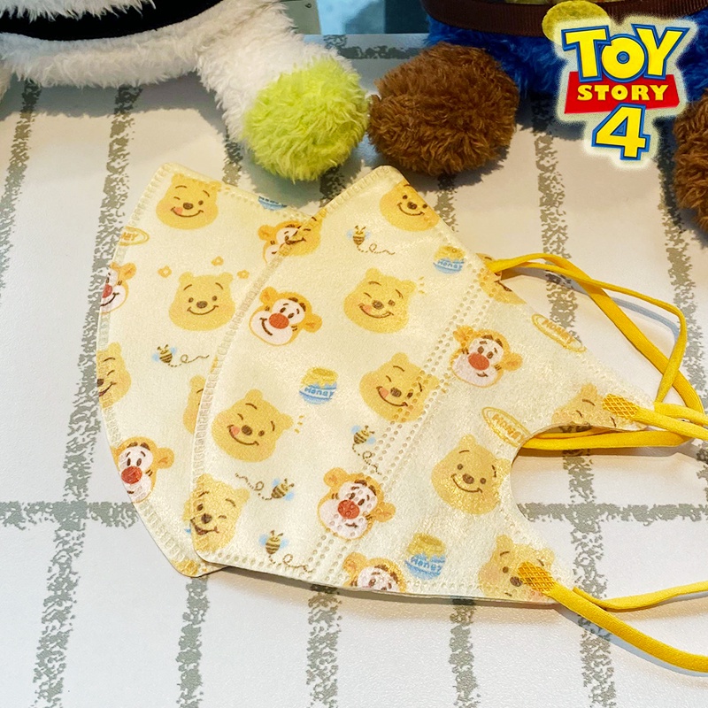 Set 10 khẩu trang 3D in hoạt hình màu ánh 5D chống bụi chống sương mù dành cho trẻ em
