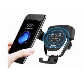 Bộ sạc không dây ô tô kèm giá đỡ sạc tích hợp sạc nhanh trên xe hơi dành cho iPhone Samsung Huawei