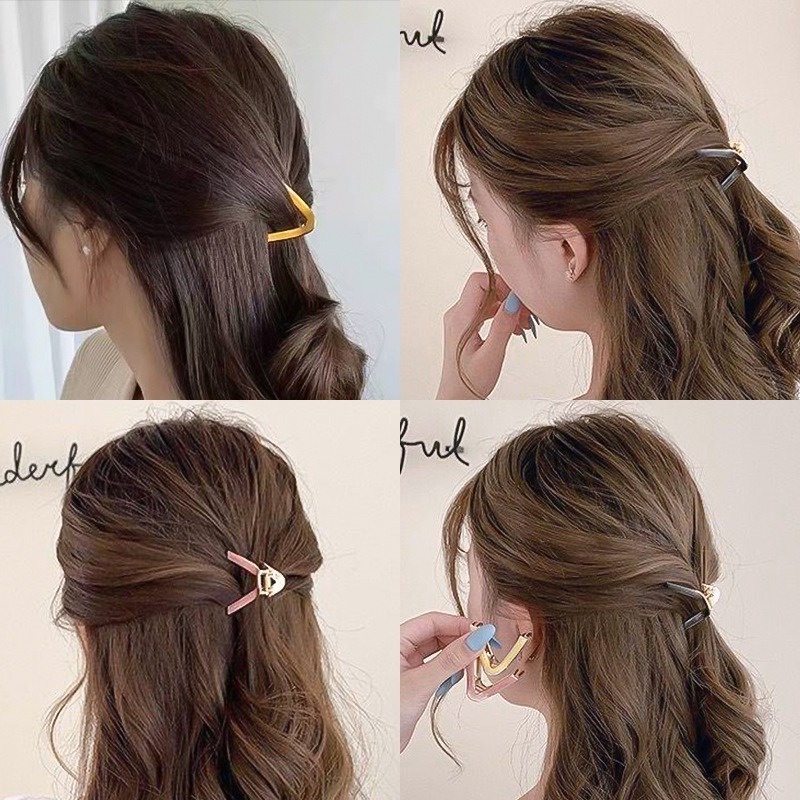 Kẹp Tóc Kim Loại Hình Chữ V đẹp Thơi Trang Han Quôc