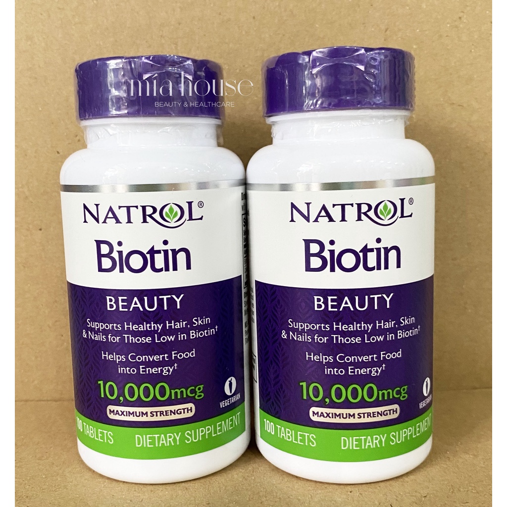 Viên Uống Mọc Tóc Natrol Biotin 10000 Mcg Của Mỹ 100 Viên MẪU MỚI