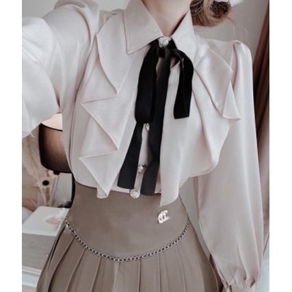 Áo sơ mi tiểu thư phối dây nơ_ms888 | BigBuy360 - bigbuy360.vn
