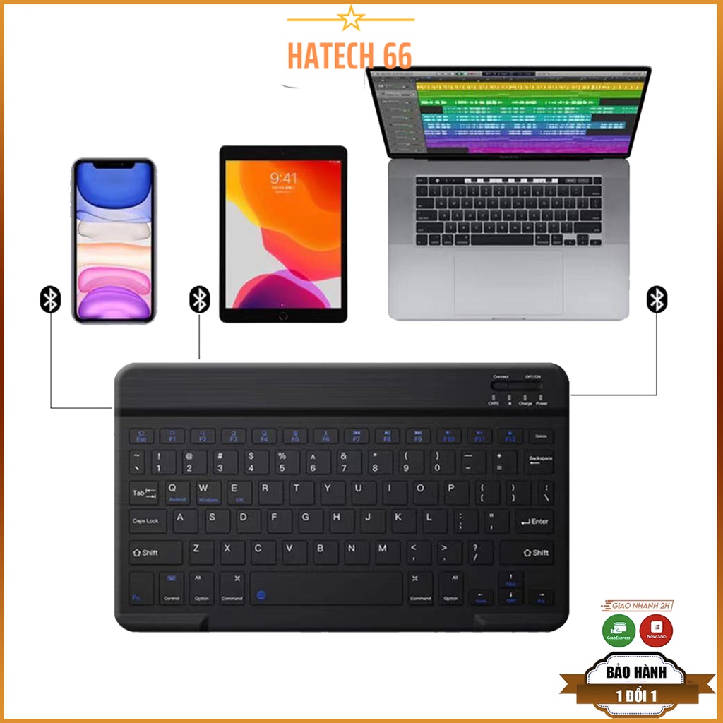 Bàn phím Bluetooth Ipad Magic Contrl Kết nối Bluetooth cùng lúc 3 thiết bị,Bàn phím ipad chất lượng - HATECH66